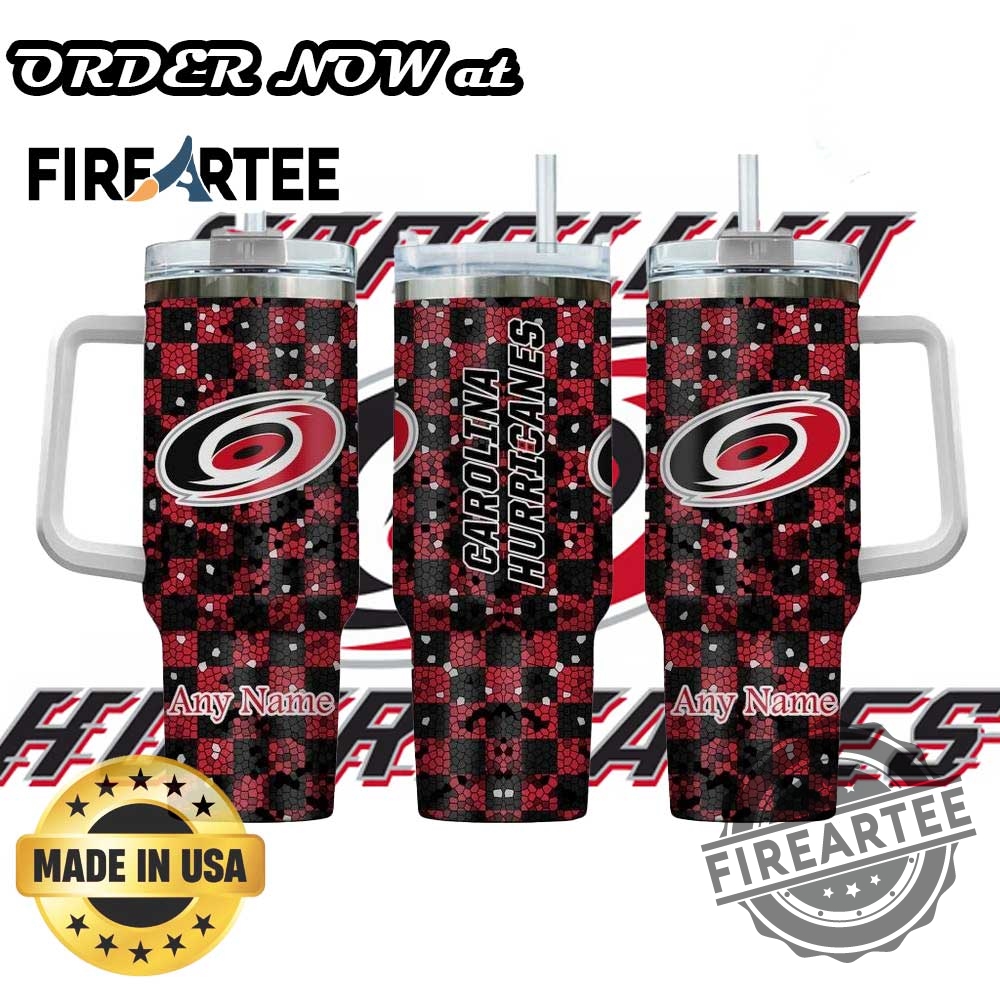 Custom Carolina Hurricanes Tumbler Personalized 40Oz Plaid Stanley Cup