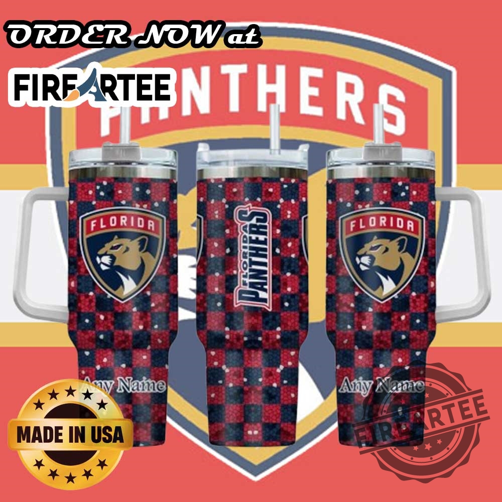 Custom Florida Panthers Tumbler Personalized 40Oz Plaid Stanley Cup 4 Custom Florida Panthers Tumbler – Personalized 40oz Plaid Stanley Cup