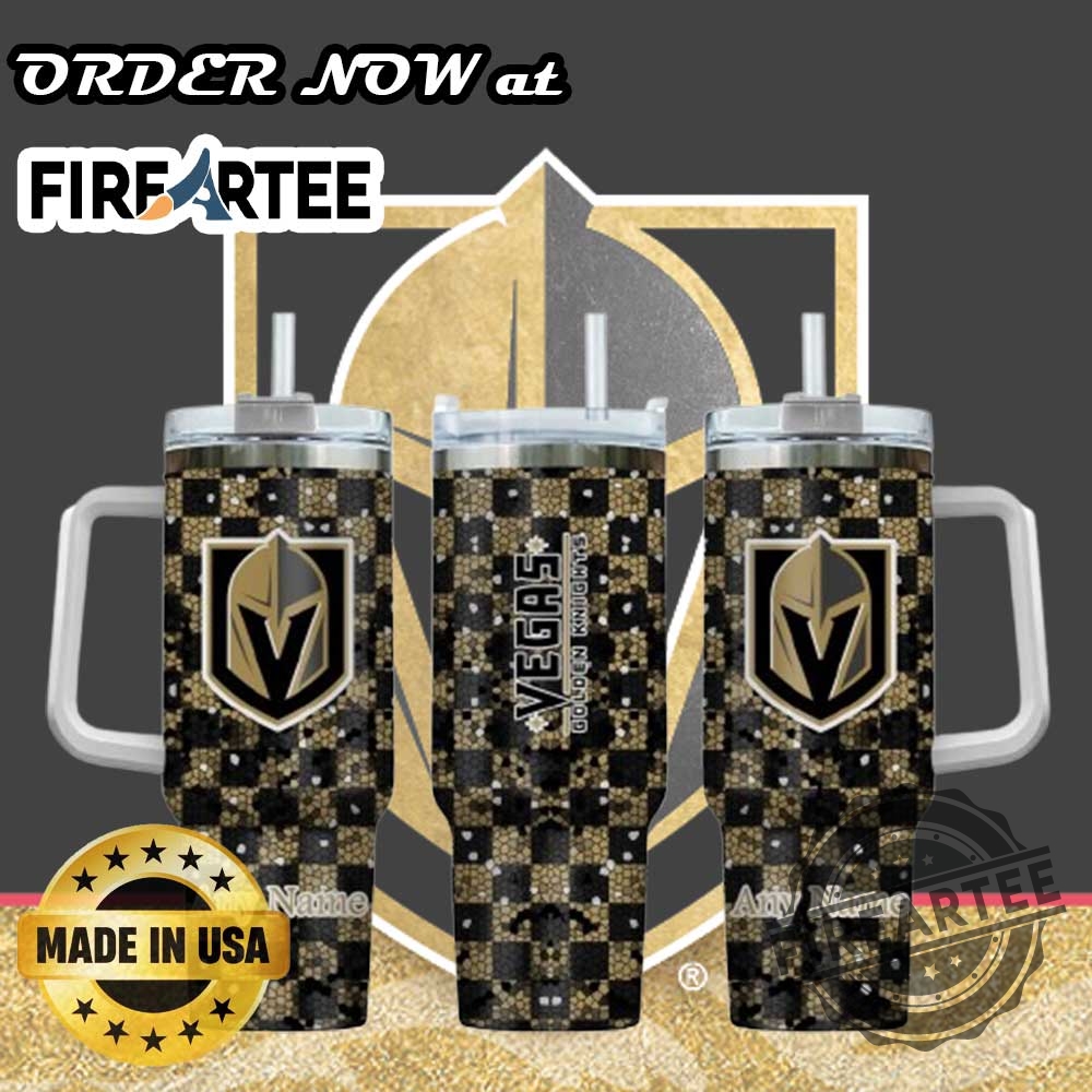 Vegas Golden Knights Tumbler Personalized 40Oz Plaid Stanley Cup 4 Vegas Golden Knights Tumbler – Personalized 40oz Plaid Stanley Cup