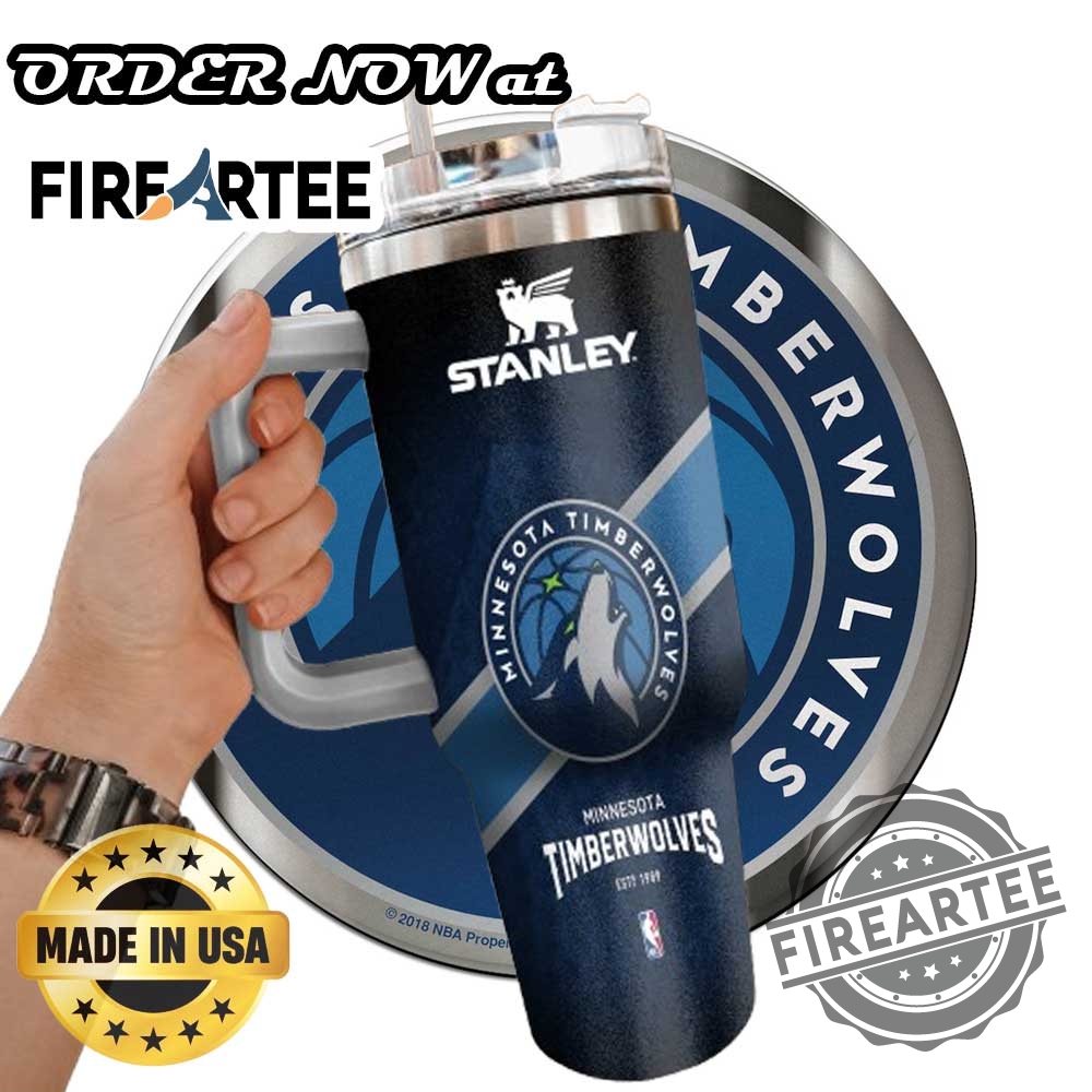 "Ultimate NBA Fan Tumblers: Timberwolves and Warriors Custom Designs 2025" 2 Minnesota Timberwolves Stanley Tumbler 40Oz Insulated Travel Mug With Handle And Straw Nba Fan Cup 2025