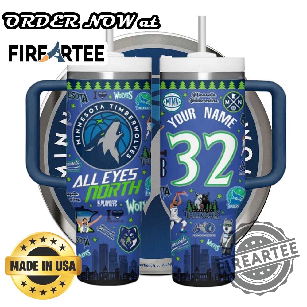 "Ultimate NBA Fan Tumblers: Timberwolves and Warriors Custom Designs 2025" 4 Custom Minnesota Timberwolves Tumbler Blue Color With Handle All Eyes North Playoff Design With Name And Number