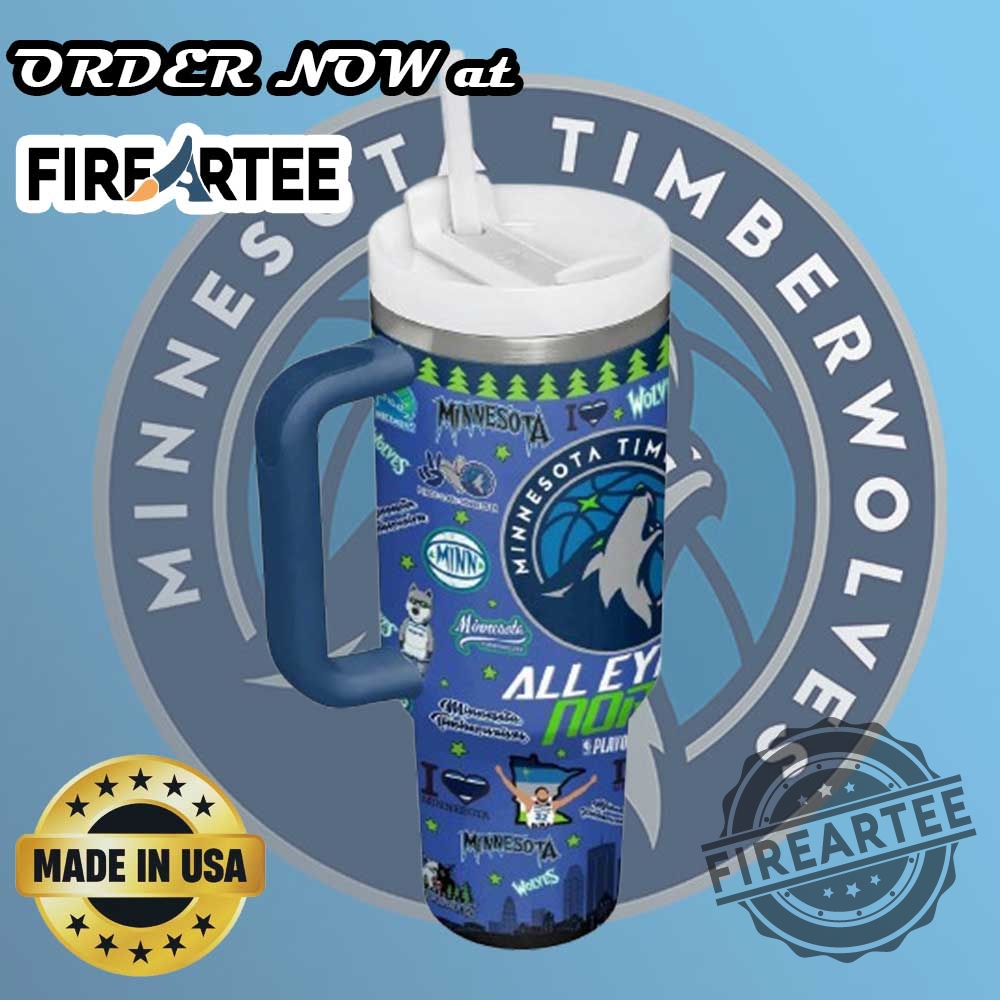 Custom Minnesota Timberwolves Tumbler Blue Color With Handle All Eyes North Playoff Design With Name And Number 6 Custom Minnesota Timberwolves Tumbler Blue Color with Handle – All Eyes North Playoff Design with Name and Number