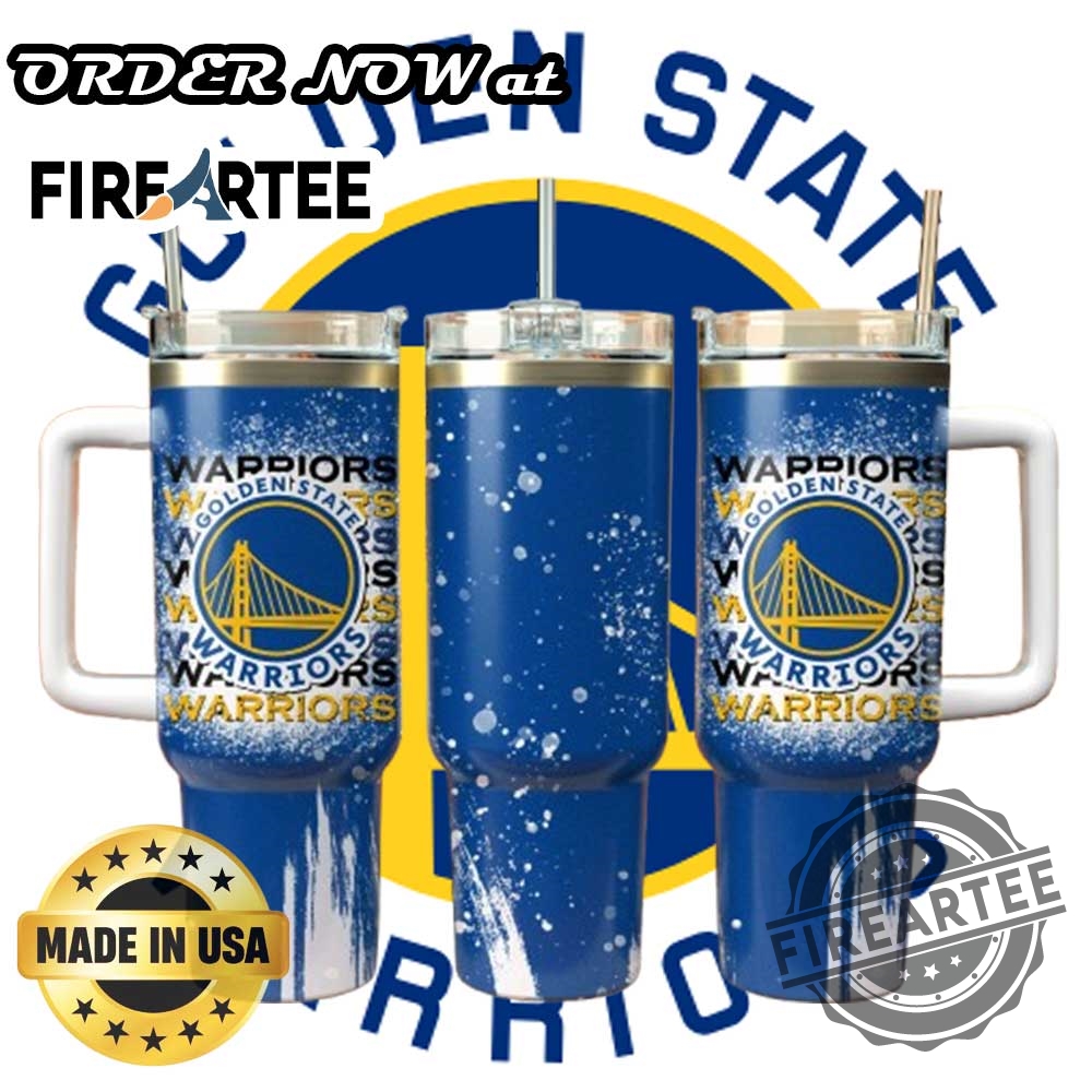 "Ultimate NBA Fan Tumblers: Timberwolves and Warriors Custom Designs 2025" 6 Golden State Warriors Splatter Paint Tumbler With Handle Nba Fan Travel Cup Gift 2025