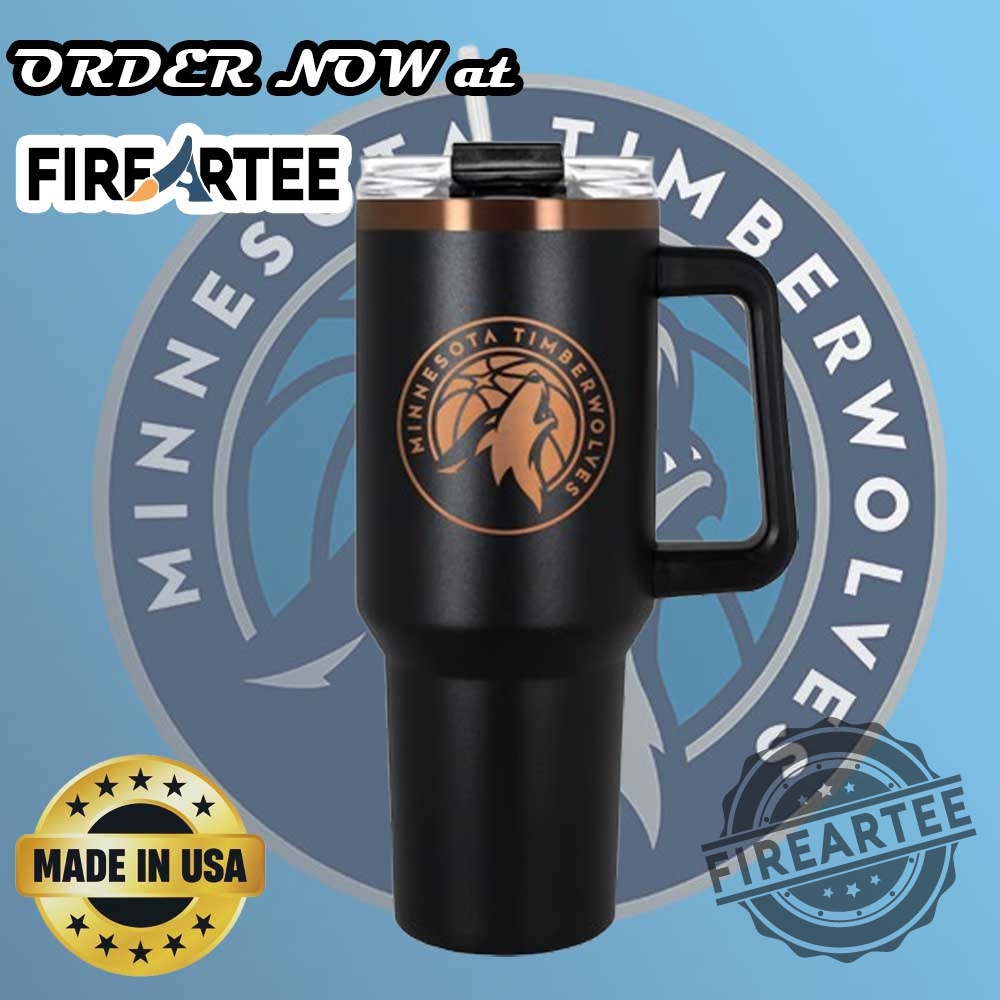 "Ultimate NBA Fan Tumblers: Timberwolves and Warriors Custom Designs 2025" 8 Official Minnesota Timberwolves Matte Black Nba Printed Thermos Mug With Handle