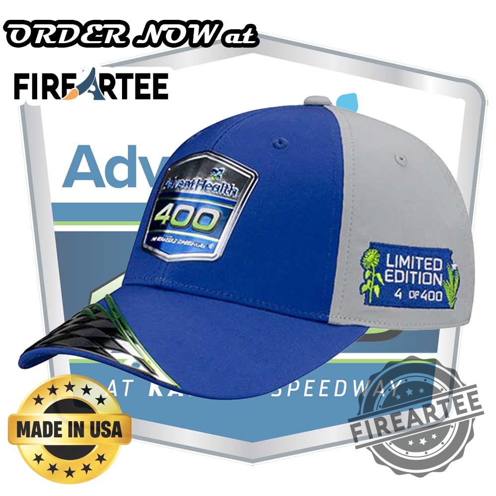 "Top Adjustable Dad Hats and Caps for Sports and Racing Fans" 6 Adventhealth 400 Nascar Limited Edition Cap Blue Gray Collectible Racing Hat
