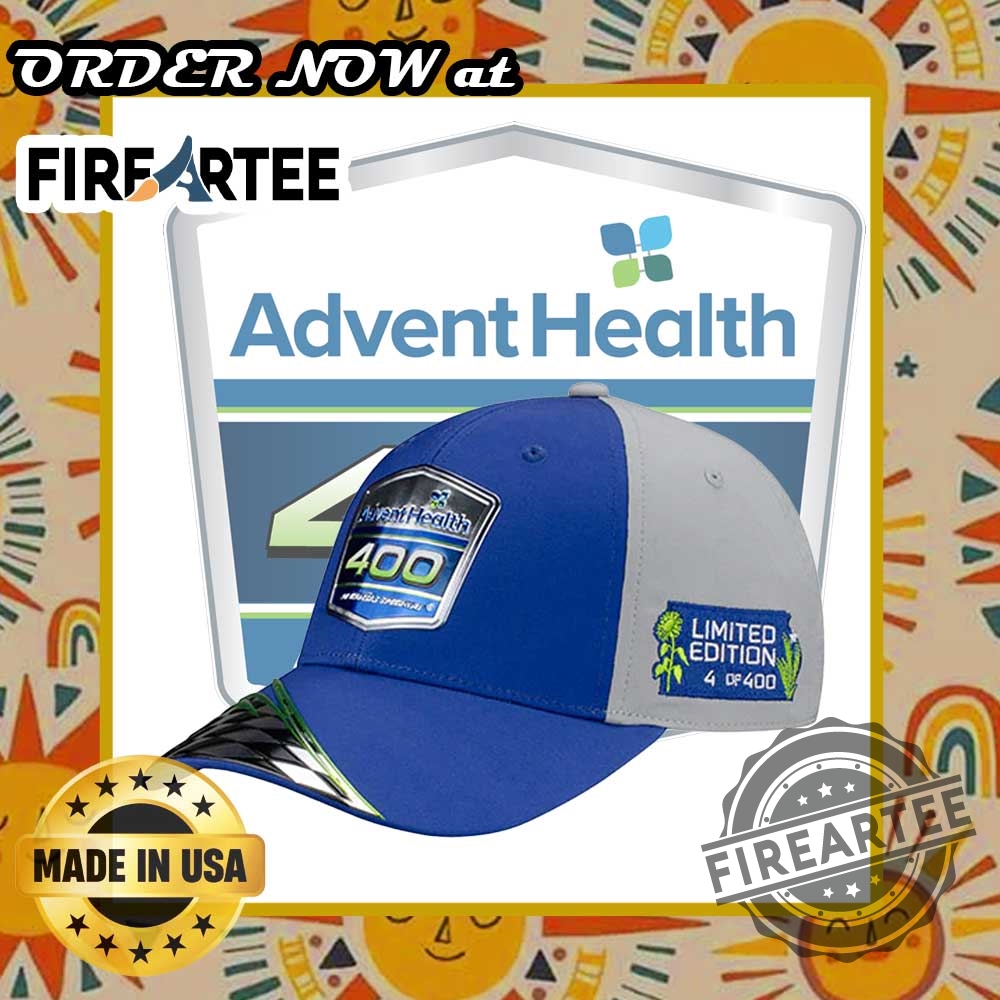 Adventhealth 400 Nascar Limited Edition Cap Blue Gray Collectible Racing Hat 3 AdventHealth 400 NASCAR Limited Edition Cap – Blue & Gray Collectible Racing Hat