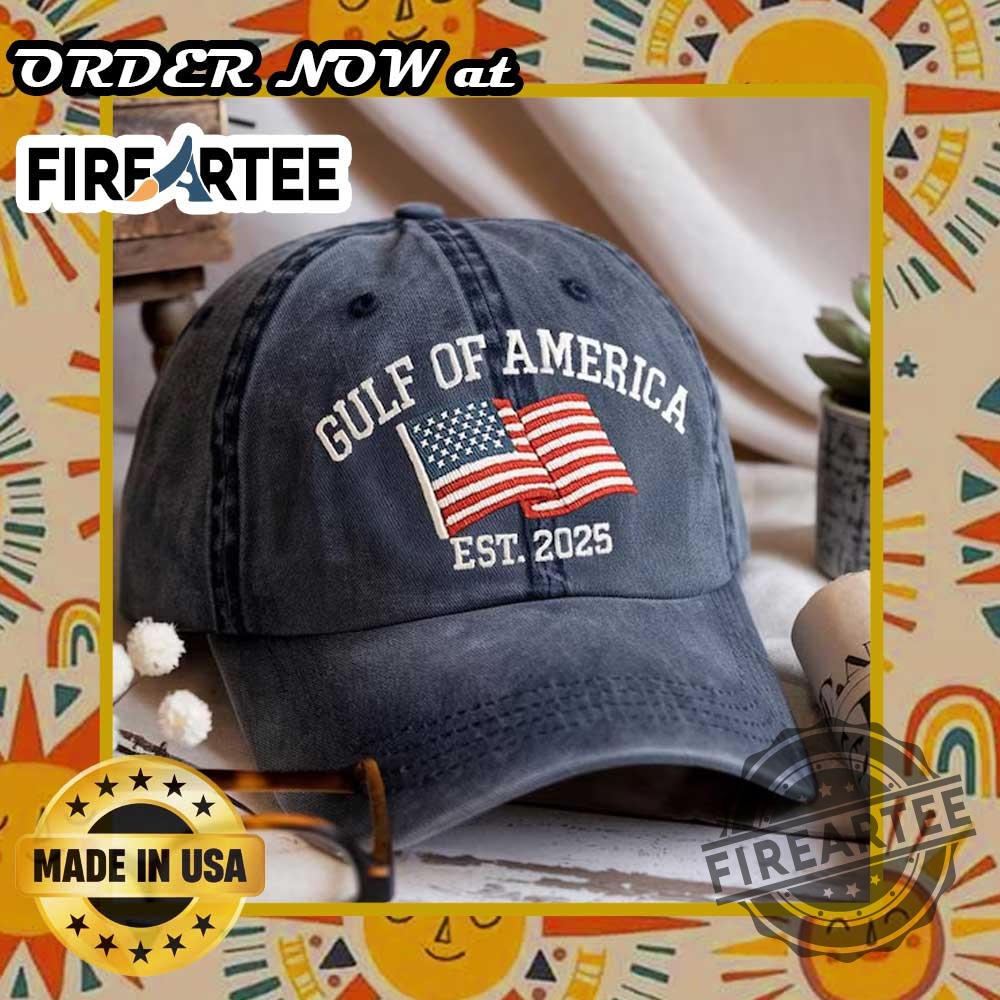 Gulf Of America Est. 2025 Vintage Washed Dad Hat Usa Flag Embroidered Adjustable Cap 3 Gulf of America EST. 2025 Vintage Washed Dad Hat – USA Flag Embroidered Adjustable Cap