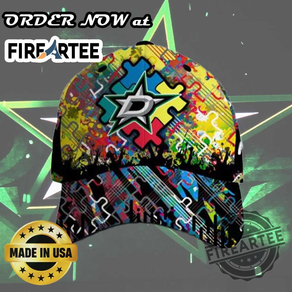 Nhl Dallas Stars Custom Name Autism Awareness Concept Classic Cap 6 NHL Dallas Stars Custom Name Autism Awareness Concept Classic Cap