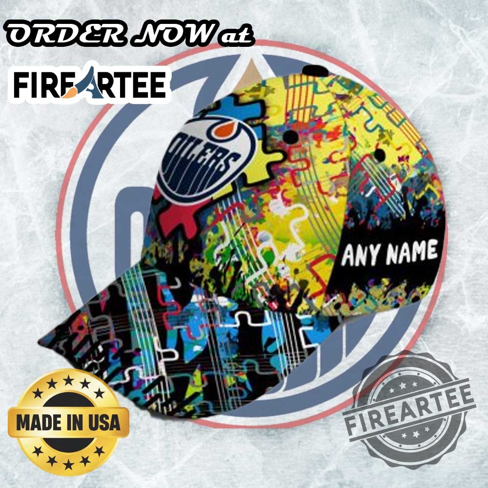 Nhl Edmonton Oilers Custom Name Autism Awareness Concept Classic Cap