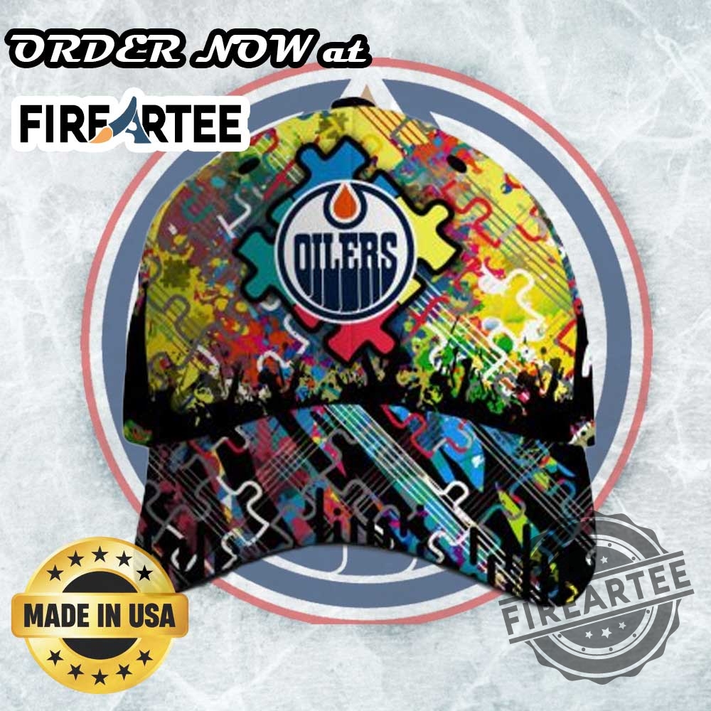 Nhl Edmonton Oilers Custom Name Autism Awareness Concept Classic Cap 5 NHL Edmonton Oilers Custom Name Autism Awareness Concept Classic Cap