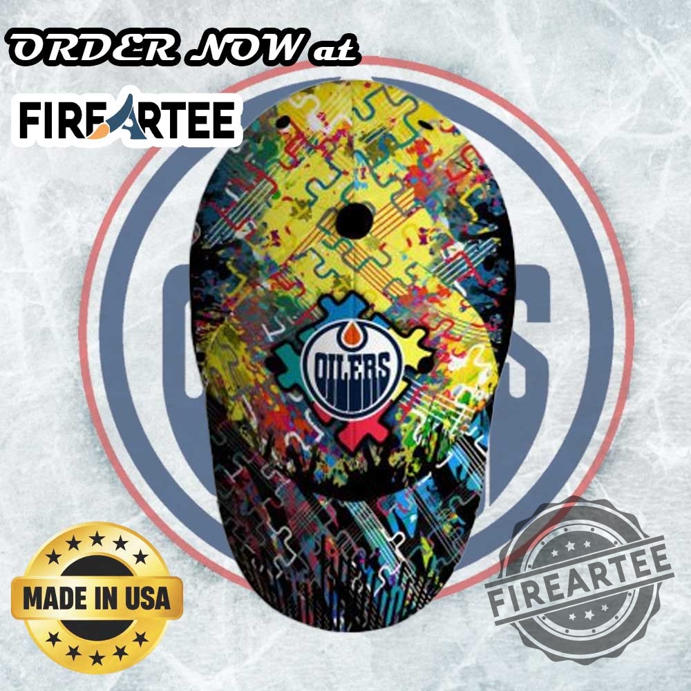 Nhl Edmonton Oilers Custom Name Autism Awareness Concept Classic Cap 7 NHL Edmonton Oilers Custom Name Autism Awareness Concept Classic Cap