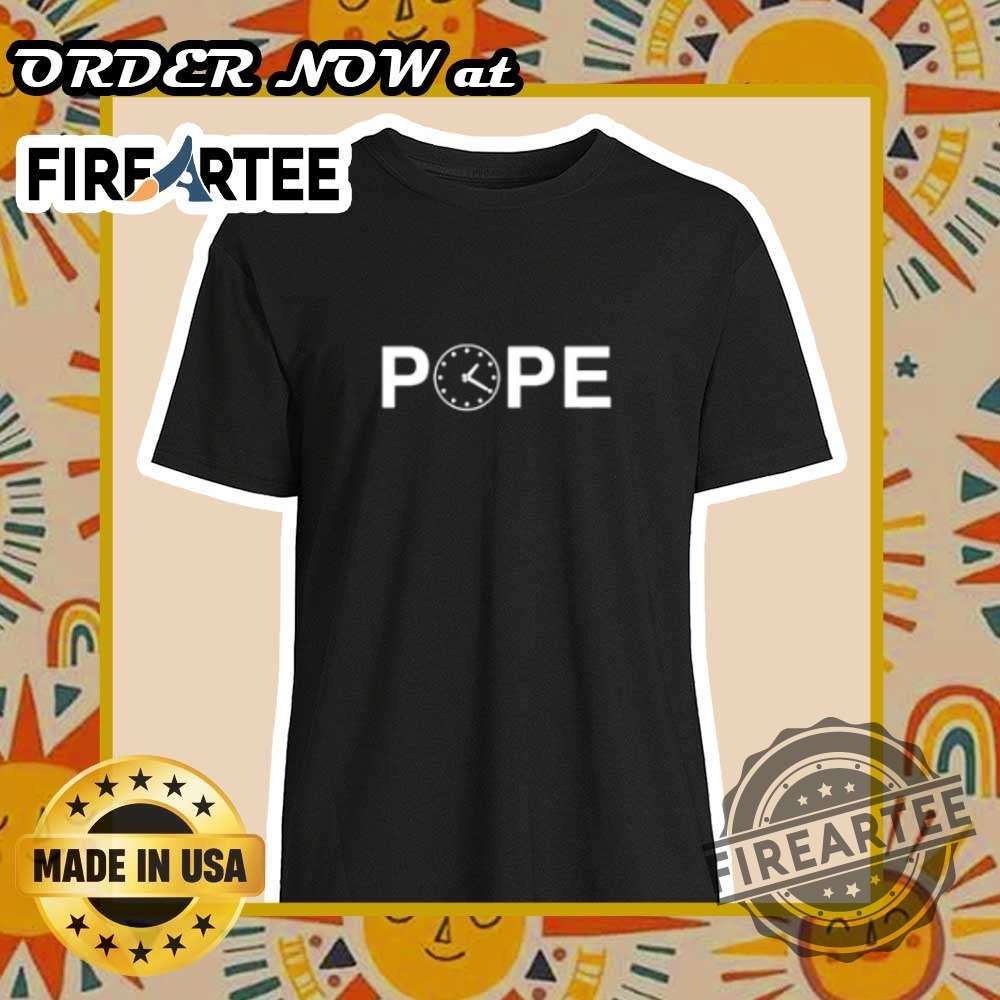 "Shop Unique Pope Leo XIV Chicago 2025 Commemorative T-Shirts Online" 7 Pope Leo Xiv Clock Face Graphic Tshirt Vatican Art Style
