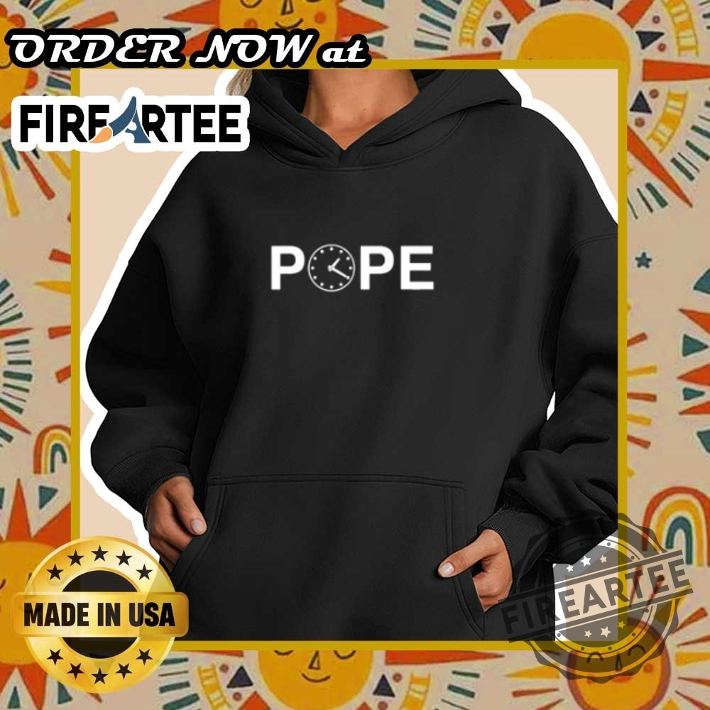 Pope Leo Xiv Clock Face Graphic Tshirt Vatican Art Style 6 Pope Leo XIV Clock Face Graphic T-Shirt – Vatican Art Style