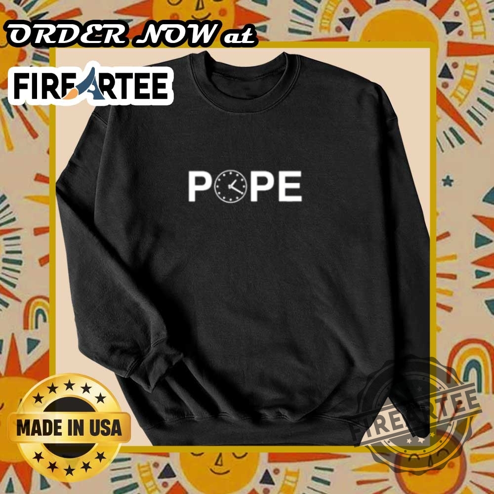 Pope Leo Xiv Clock Face Graphic Tshirt Vatican Art Style 7 Pope Leo XIV Clock Face Graphic T-Shirt – Vatican Art Style