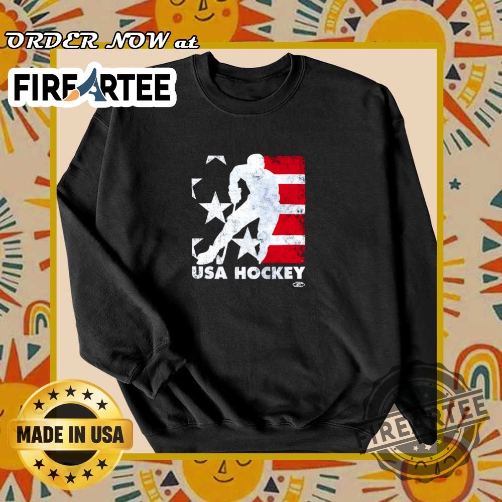Usa Hockey Skater Flag Logo Tshirt 6 Usa hockey skater flag logo T-shirt