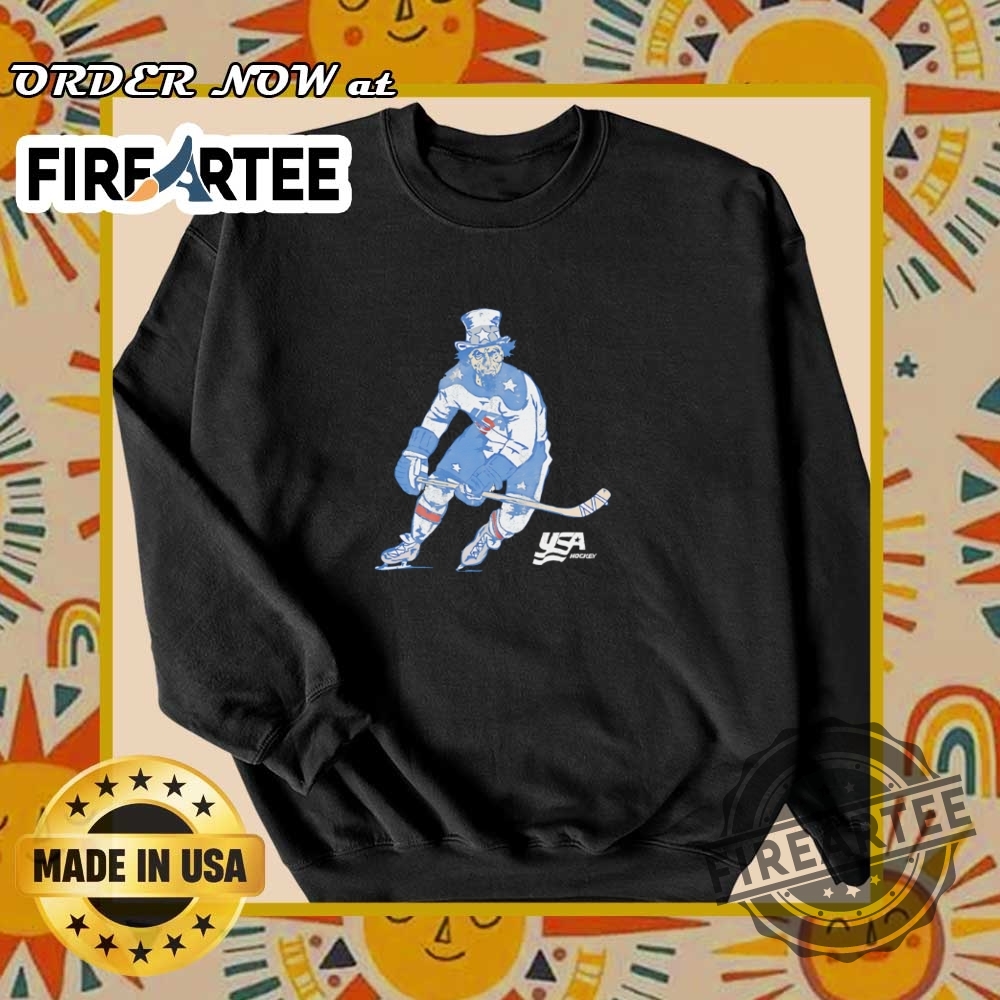 Usa Hockey Uncle Sam Retro Tshirt 6 Usa hockey Uncle Sam retro T-shirt