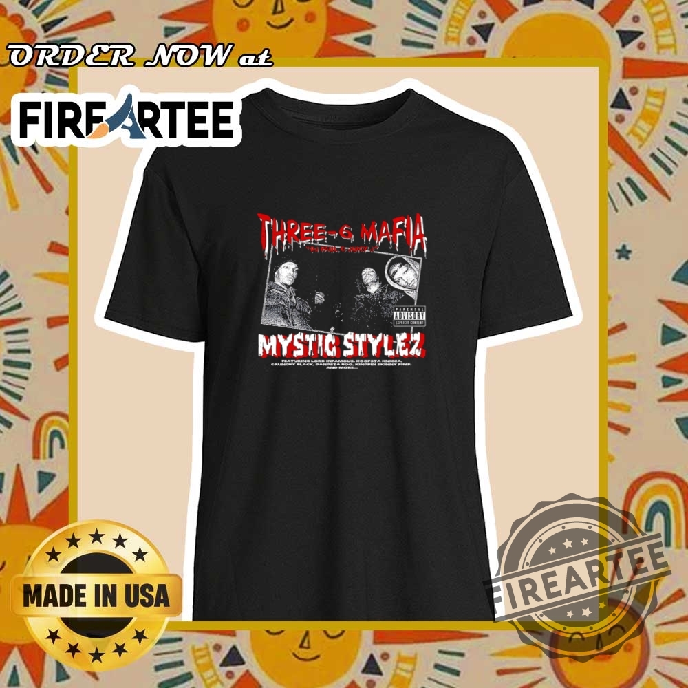 "Top 5 Must-Have T-Shirts for Music and Film Fans 2025" 7 Three 6 Mafia Mystic Stylez Dj Paul Juicy J Retro Tshirt