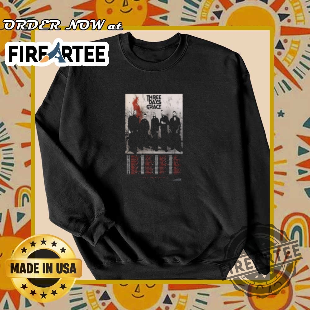 Three Days Grace Alienation Tour 2025 Dates August 22 Tshirt 6 Three Days Grace Alienation Tour 2025 Dates August 22 T-Shirt