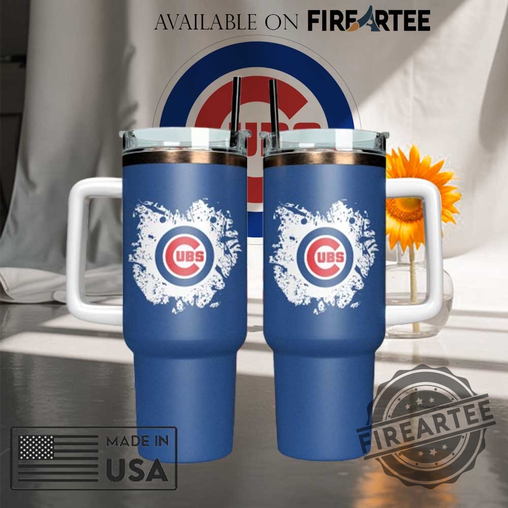 Chicago Cubs Blue Sports Fan Tumbler With Straw And Handle 6 Chicago Cubs Blue Sports Fan Tumbler With Straw and Handle