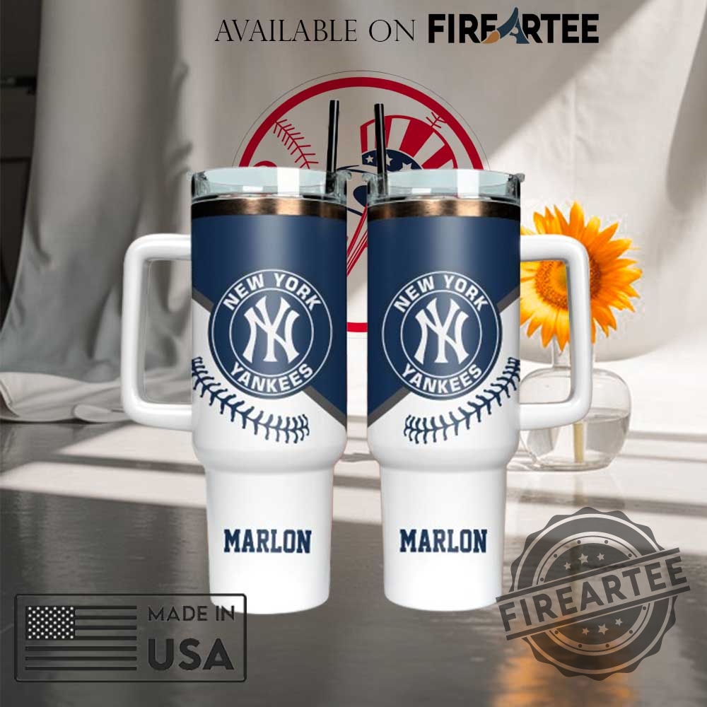 Personalized New York Yankees Stanley Style Tumbler With Handle Custom Name 40Oz Travel Mug 6 Personalized New York Yankees Stanley Style Tumbler With Handle – Custom Name 40oz Travel Mug