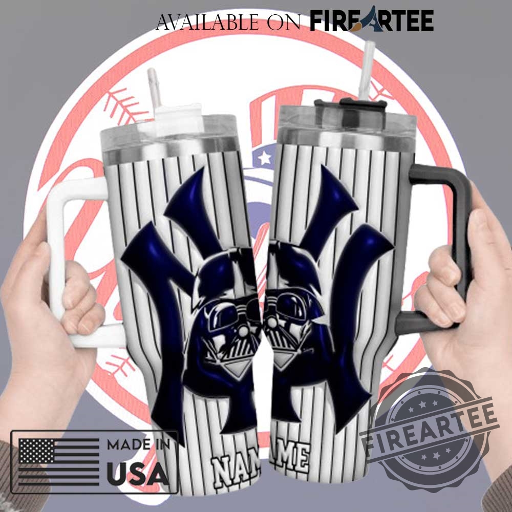 "Top Personalized MLB Tumblers: Yankees and Cubs Fan Must-Haves" 5 Darth Vader New York Yankees Tumbler With Handle Personalized 40Oz Star Wars Baseball Fan Mug