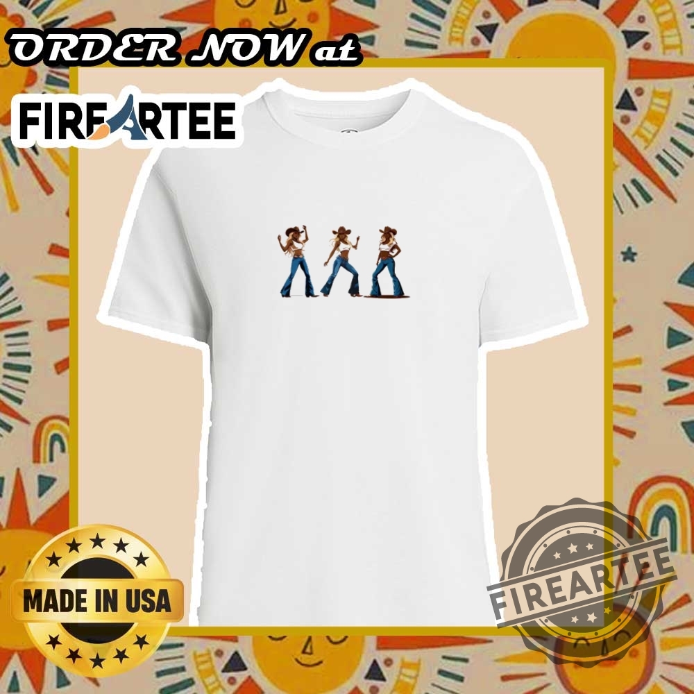 "Top 2025 Beyoncé Tour T-Shirts: Must-Have Merchandise for Fans" 12 Cowgirl Trio Tshirt Western Retro Country Aesthetic Tee