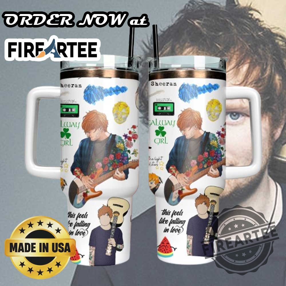 "Must-Have Tumblers: Post Malone, Beyoncé, Ed Sheeran Fan Cups" 7 Cute Ed Sheeran Cartoon Tumbler With Handle Watermelon Love Song Fan Cup