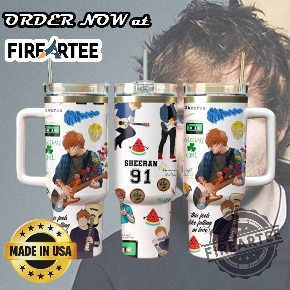 Cute Ed Sheeran Cartoon Tumbler With Handle Watermelon Love Song Fan Cup 4 Cute Ed Sheeran Cartoon Tumbler With Handle – Watermelon Love Song Fan Cup
