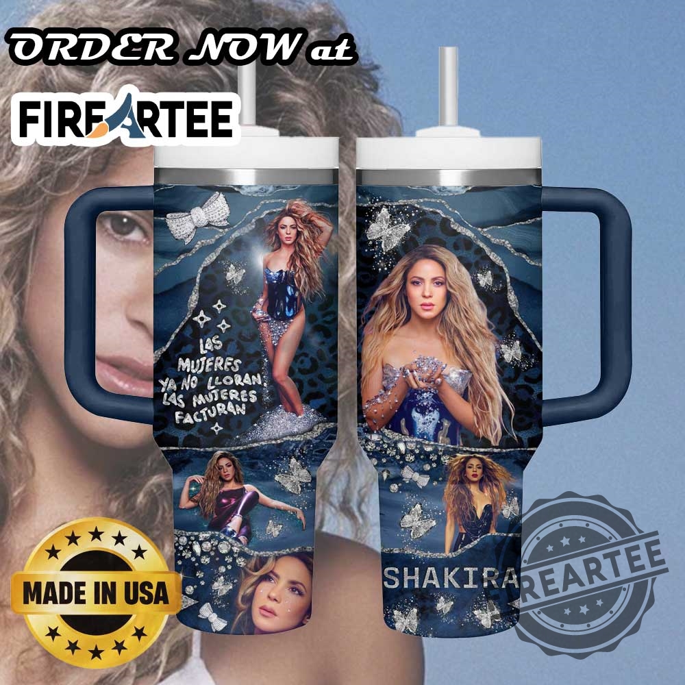 "Must-Have Tumblers: Post Malone, Beyoncé, Ed Sheeran Fan Cups" 8 Shakira Las Mujeres Ya No Lloran Tumbler With Handle Glitter Butterfly Latin Pop Cup
