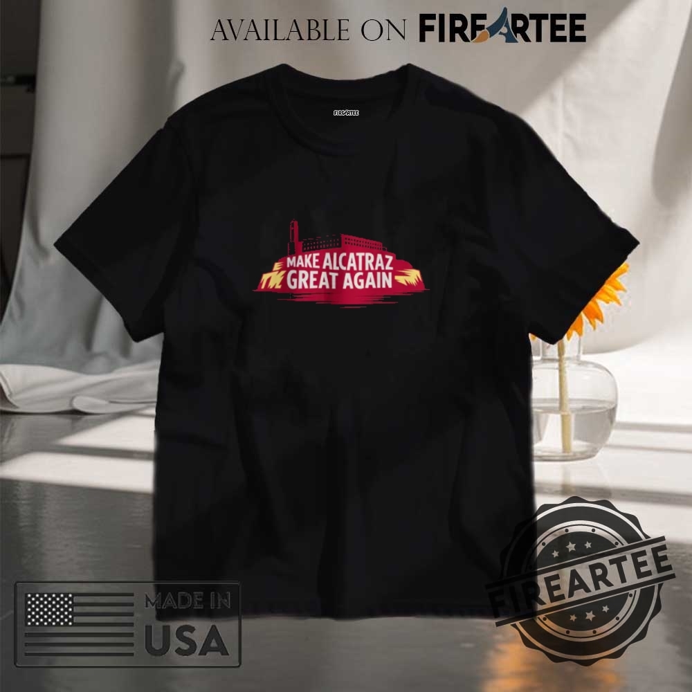 "Funny Gorilla T-Shirts: Beat Off 100 Men Meme Collection" 10 Make Alcatraz Great Again Tshirt Bold Red Graphic Political Parody Tee For Men And Women