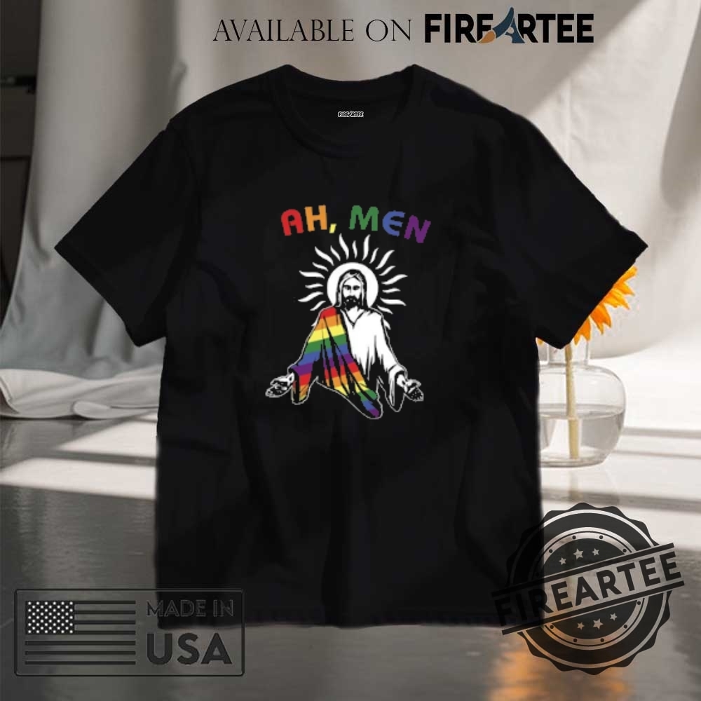 "Funny Gorilla T-Shirts: Beat Off 100 Men Meme Collection" 20 Ah Men Rainbow Shirt Gay Jesus Tshirt Christian Lgbt Pride Lgbt Support Shirt