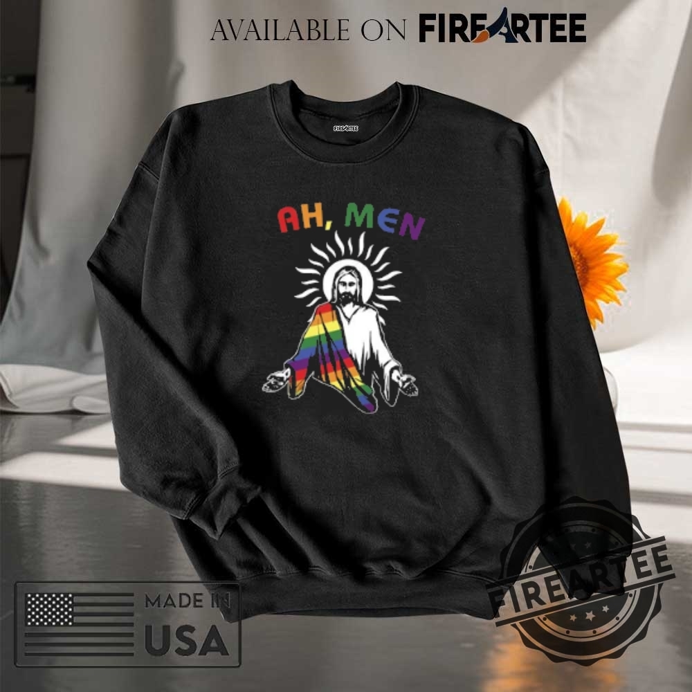 Ah Men Rainbow Shirt Gay Jesus Tshirt Christian Lgbt Pride Lgbt Support Shirt 7 Ah Men Rainbow Shirt, Gay Jesus Tshirt, Christian Lgbt Pride, LGBT Support Shirt