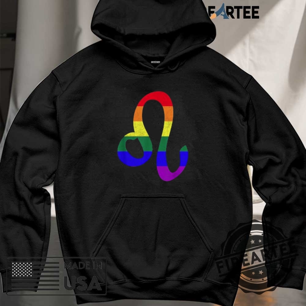Lgbt Gay Pride Flag Leo Zodiac Sign Tshirt 6 LGBT Gay Pride Flag Leo Zodiac Sign T-Shirt