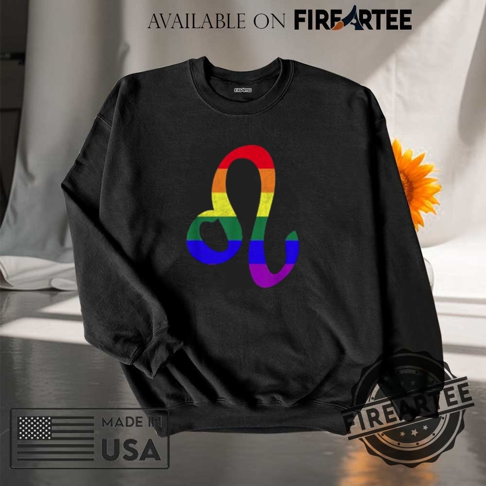 Lgbt Gay Pride Flag Leo Zodiac Sign Tshirt 7 LGBT Gay Pride Flag Leo Zodiac Sign T-Shirt