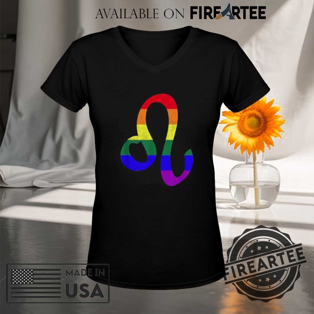 Lgbt Gay Pride Flag Leo Zodiac Sign Tshirt 9 LGBT Gay Pride Flag Leo Zodiac Sign T-Shirt