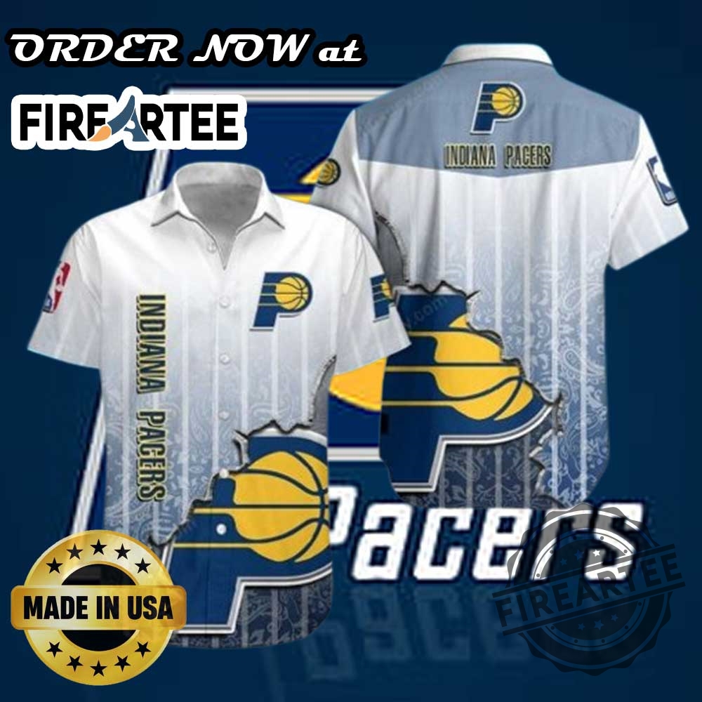 "Top NBA Team Hawaiian Shirts: Perfect for Indiana Pacers Fans" 3 Nba Indiana Pacers Buttonup Torn Look Hawaiian Shirt For Summer Game Days