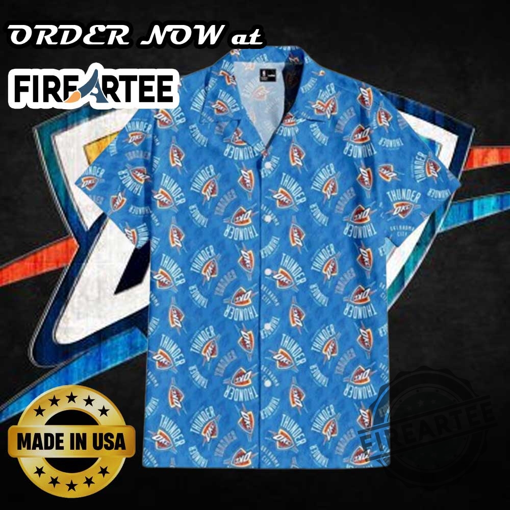 Oklahoma City Thunder Hawaiian Shirt Blue Nba Team Logo Summer Buttonup For Basketball Fans 6 Oklahoma City Thunder Hawaiian Shirt – Blue NBA Team Logo Summer Button-Up for Basketball Fans