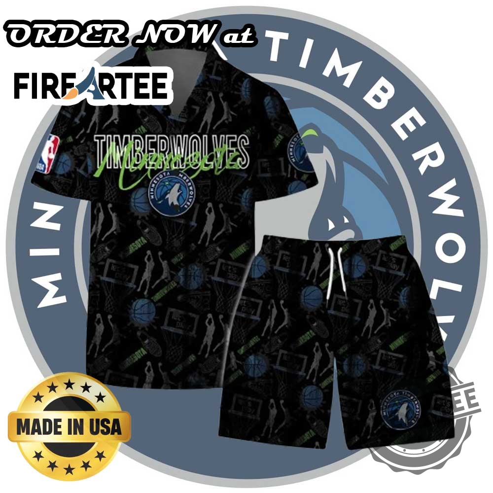 Minnesota Timberwolves Court Passion Hawaiian Shirt Short