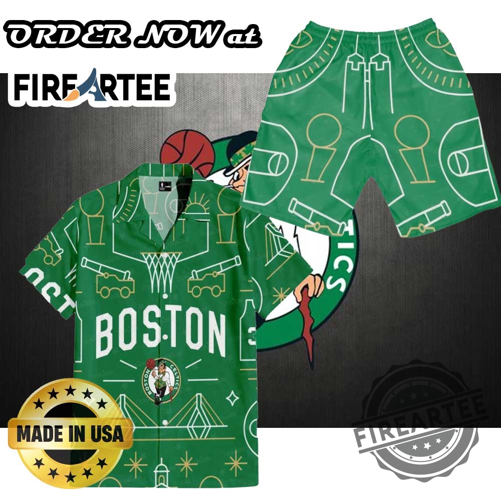 Boston Celtics Aloha Shirt And Shorts Tropical Nba Summer Outfit