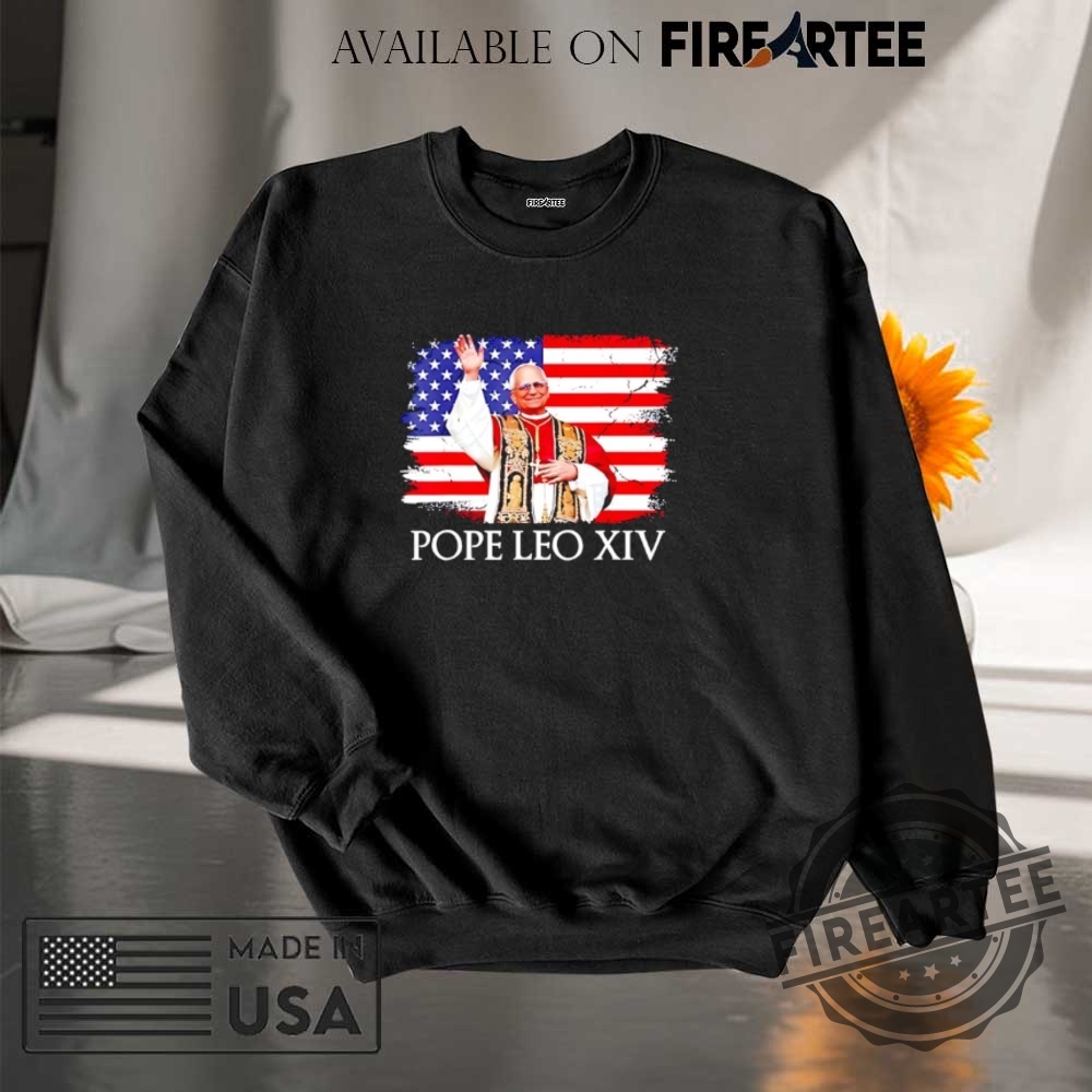 New Pope Leo Xiv Robert American Flag Shirt 7 New Pope Leo Xiv Robert American Flag Shirt fireartee 3