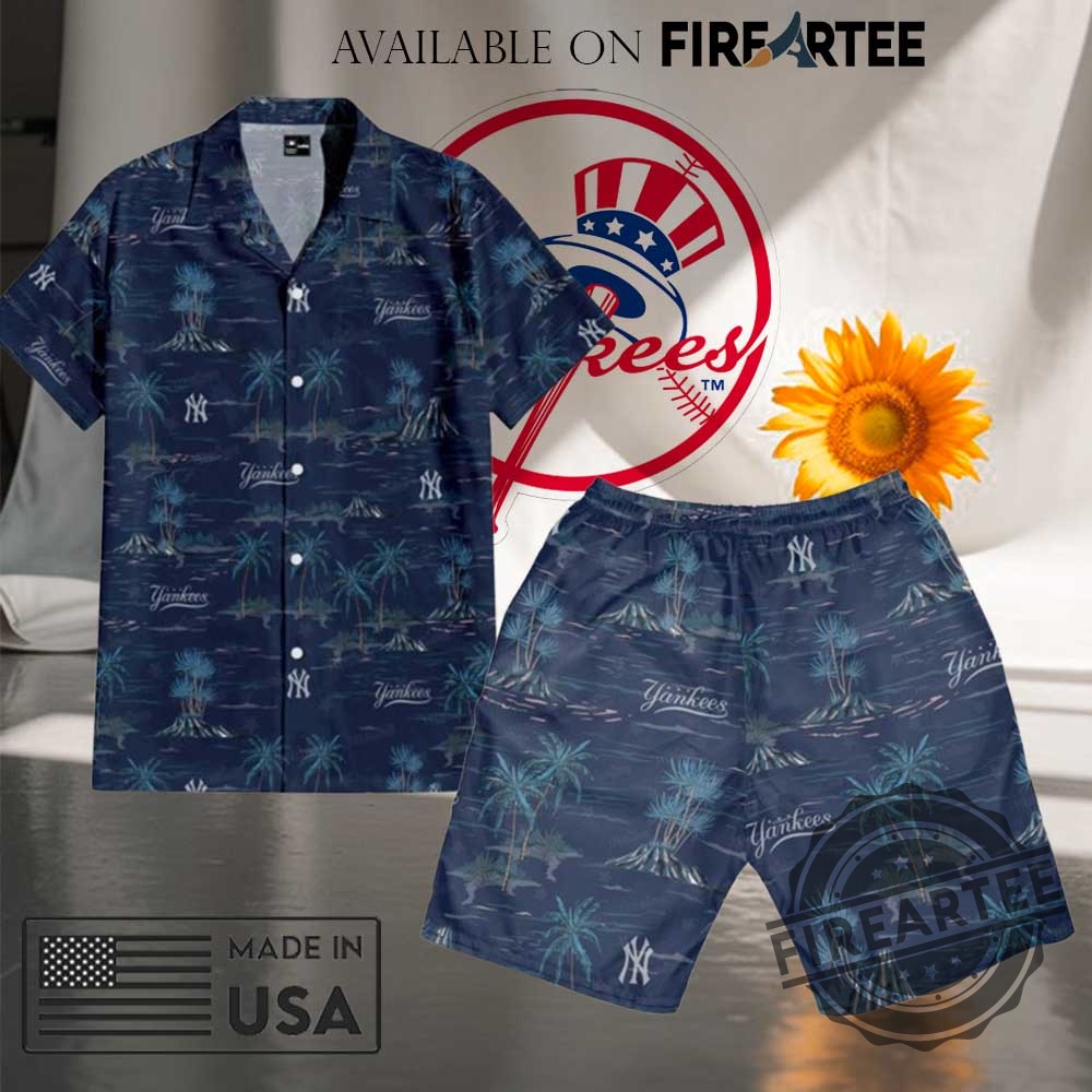 "Top 5 New York Yankees and Mets Hawaiian Shirts for Summer" 2 New York Yankees Summer Island Hawaiian Shirt Short
