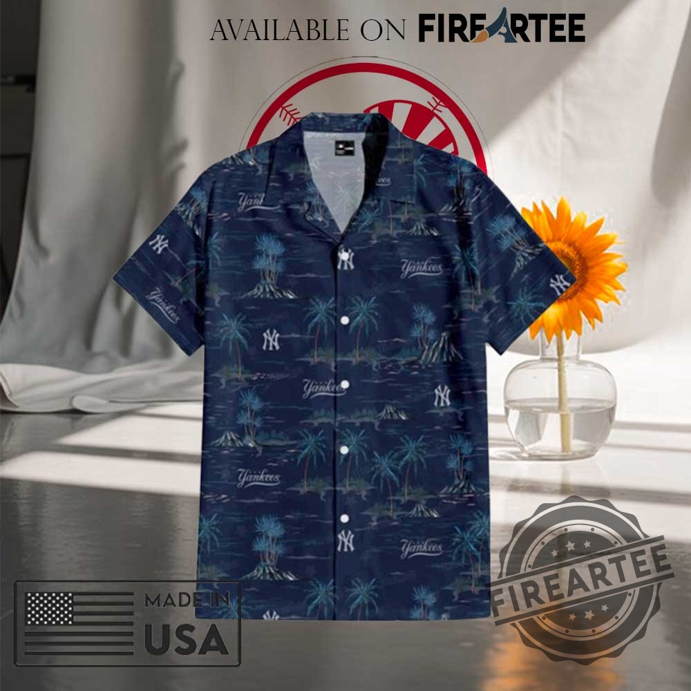 New York Yankees Summer Island Hawaiian Shirt Short 5 New York Yankees Summer Island Hawaiian Shirt Short