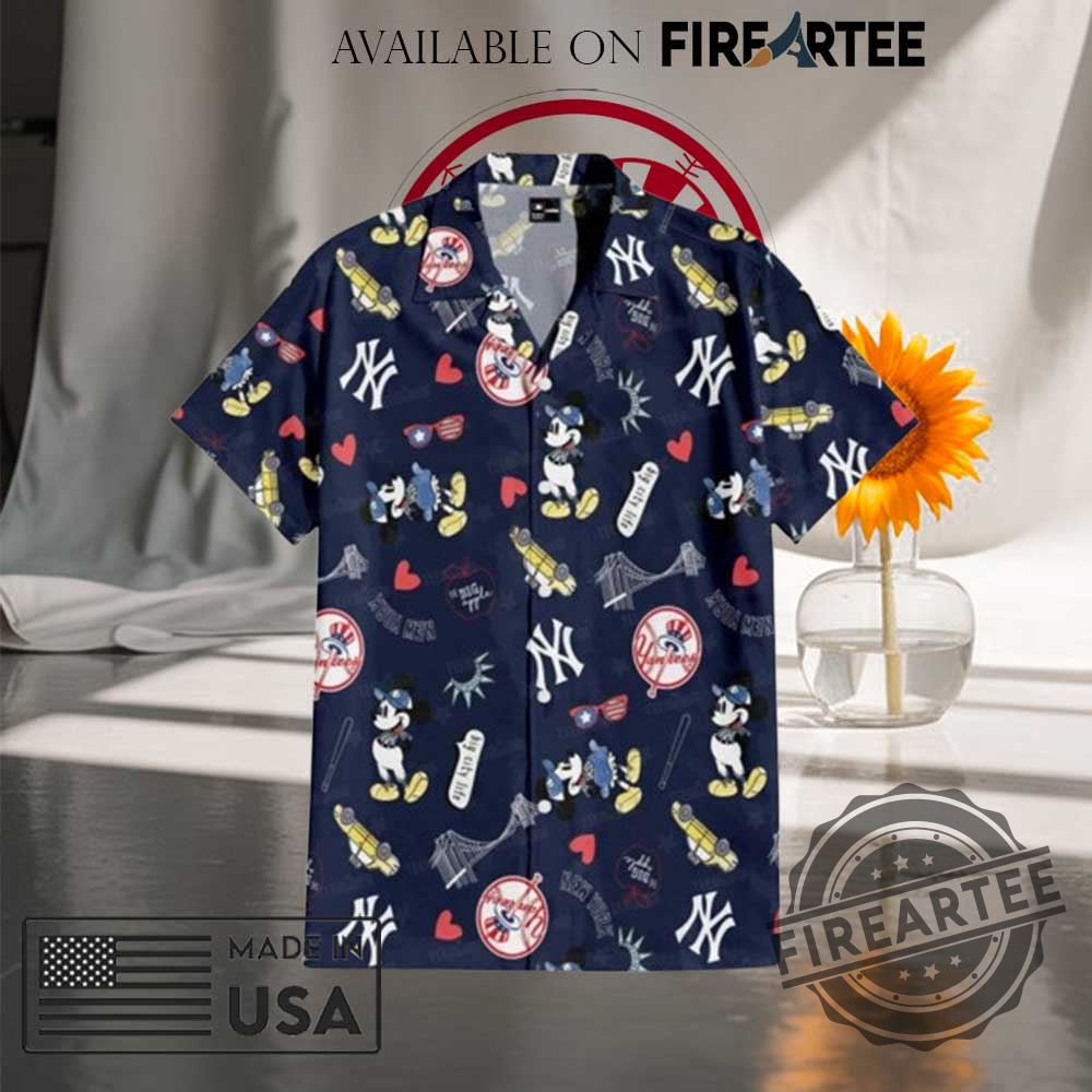 Mickey Mouse X New York Yankees Hawaiian Shirt And Shorts Set Cartoon Summer Outfit For Baseball Fans 5 Mickey Mouse x New York Yankees Hawaiian Shirt and Shorts Set – Cartoon Summer Outfit for Baseball Fans