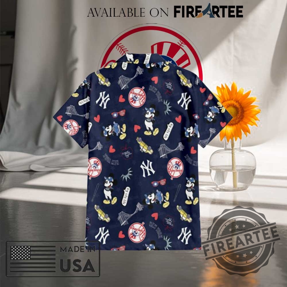 Mickey Mouse X New York Yankees Hawaiian Shirt And Shorts Set Cartoon Summer Outfit For Baseball Fans 6 Mickey Mouse x New York Yankees Hawaiian Shirt and Shorts Set – Cartoon Summer Outfit for Baseball Fans