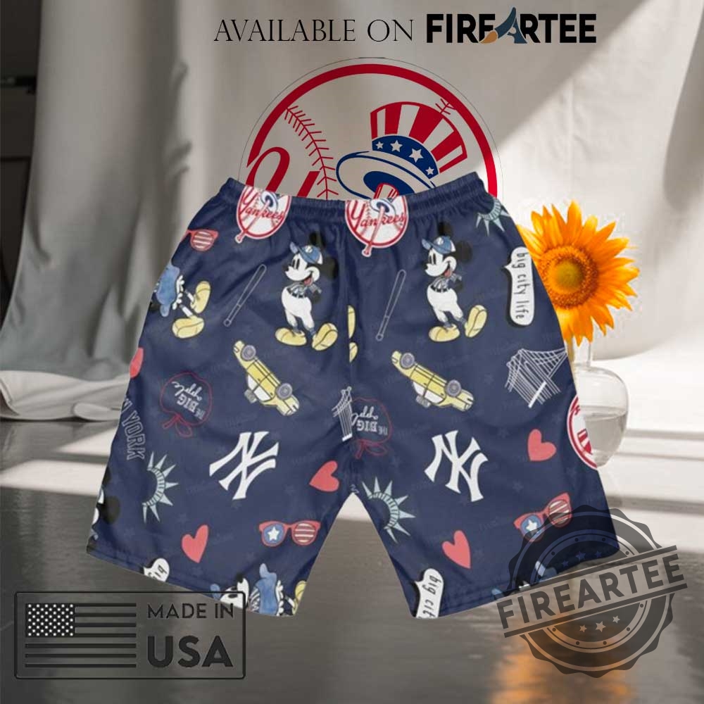 Mickey Mouse X New York Yankees Hawaiian Shirt And Shorts Set Cartoon Summer Outfit For Baseball Fans 7 Mickey Mouse x New York Yankees Hawaiian Shirt and Shorts Set – Cartoon Summer Outfit for Baseball Fans