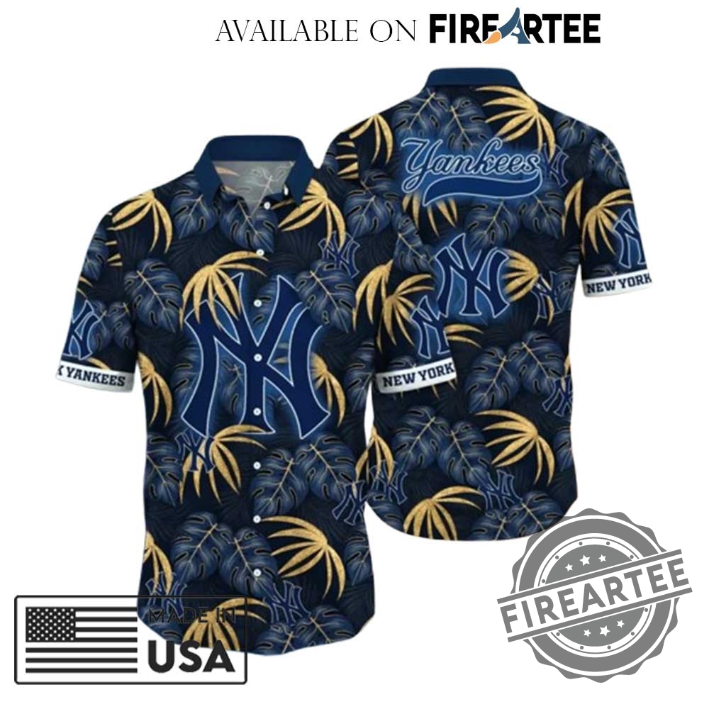 New York Yankees Midnight Palm Hawaiian Shirt 3 New York Yankees Midnight Palm Hawaiian Shirt