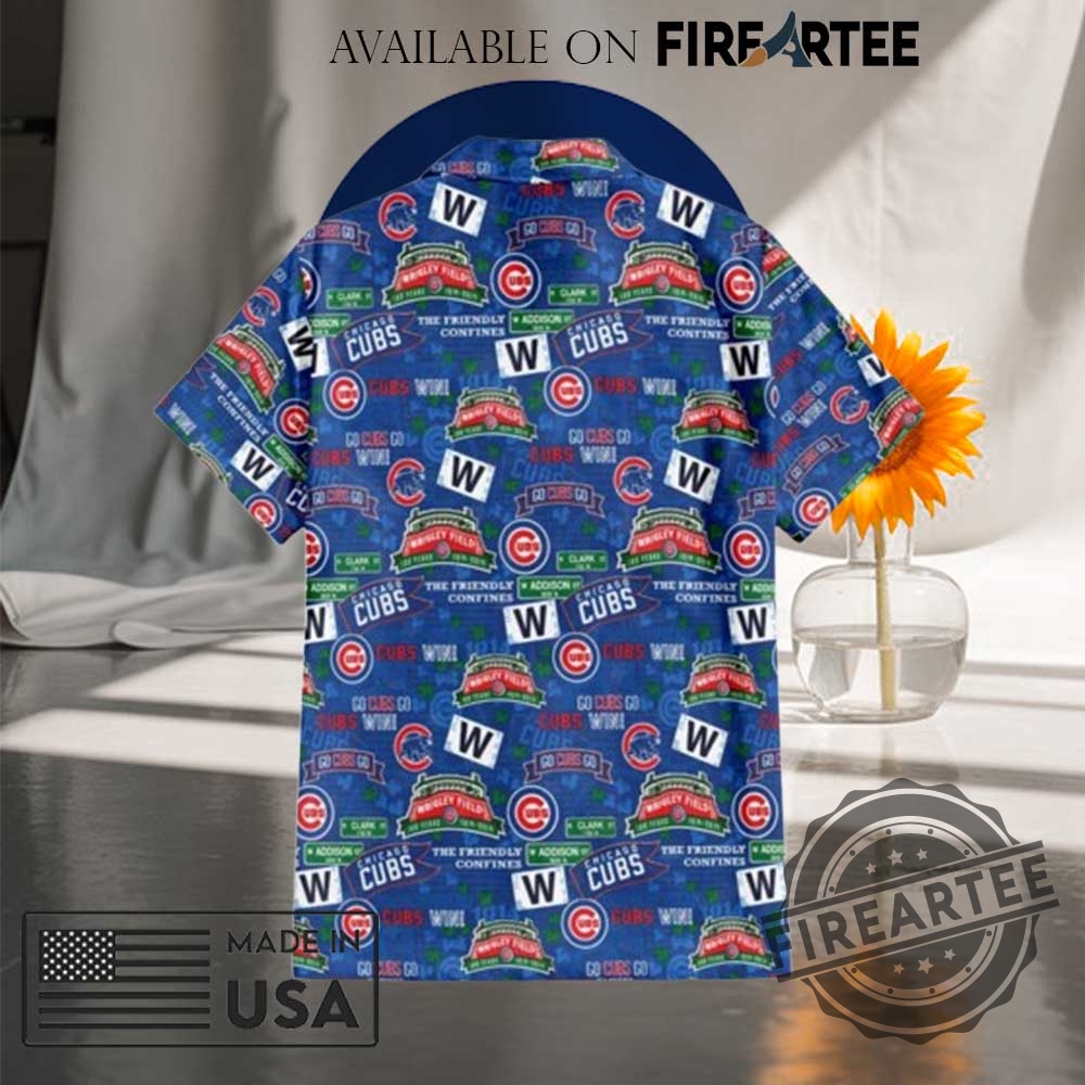 Chicago Cubs Wrigley Field Hawaiian Shirt Short 6 Chicago Cubs Wrigley Field Hawaiian Shirt Short