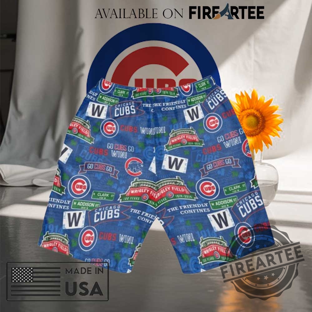 Chicago Cubs Wrigley Field Hawaiian Shirt Short 7 Chicago Cubs Wrigley Field Hawaiian Shirt Short