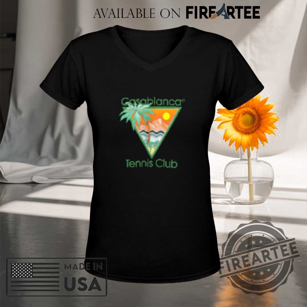 Casablanca Tennis Club Tshirt Retro Tropical Triangle Graphic Tee For Sporty Summer Vibes 9 Casablanca Tennis Club T-Shirt – Retro Tropical Triangle Graphic Tee for Sporty Summer Vibes