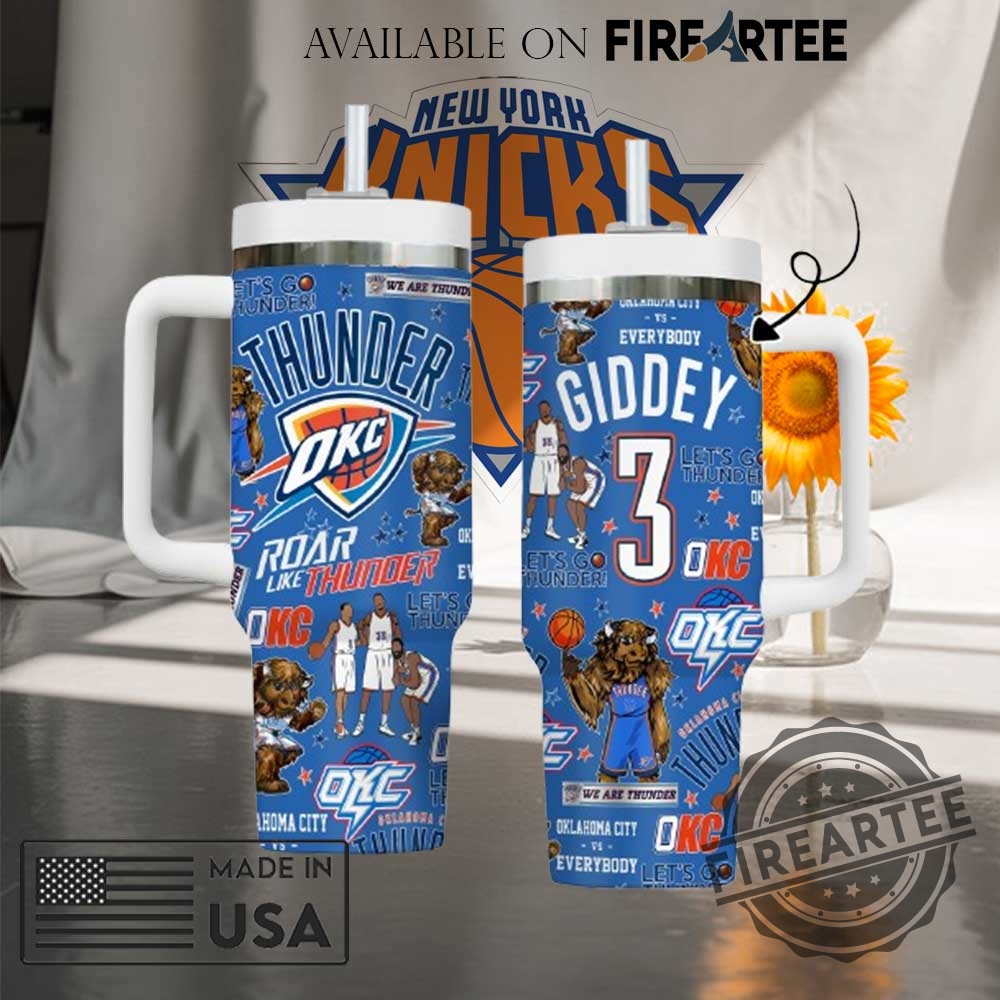 Oklahoma City Thunder Custom Tumbler Personalized Name Number 40 Oz Cup